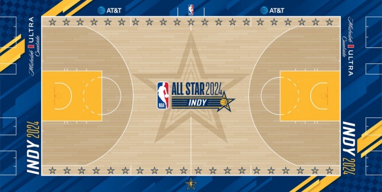 你给这打几分？NBA官方公布本届全明星赛球场地板设计图