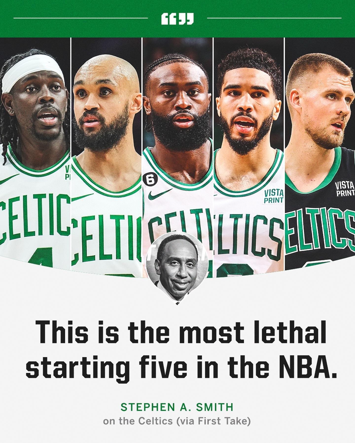 你同意吗?a-史密斯:凯尔特人五虎是联盟最具杀伤力的首发